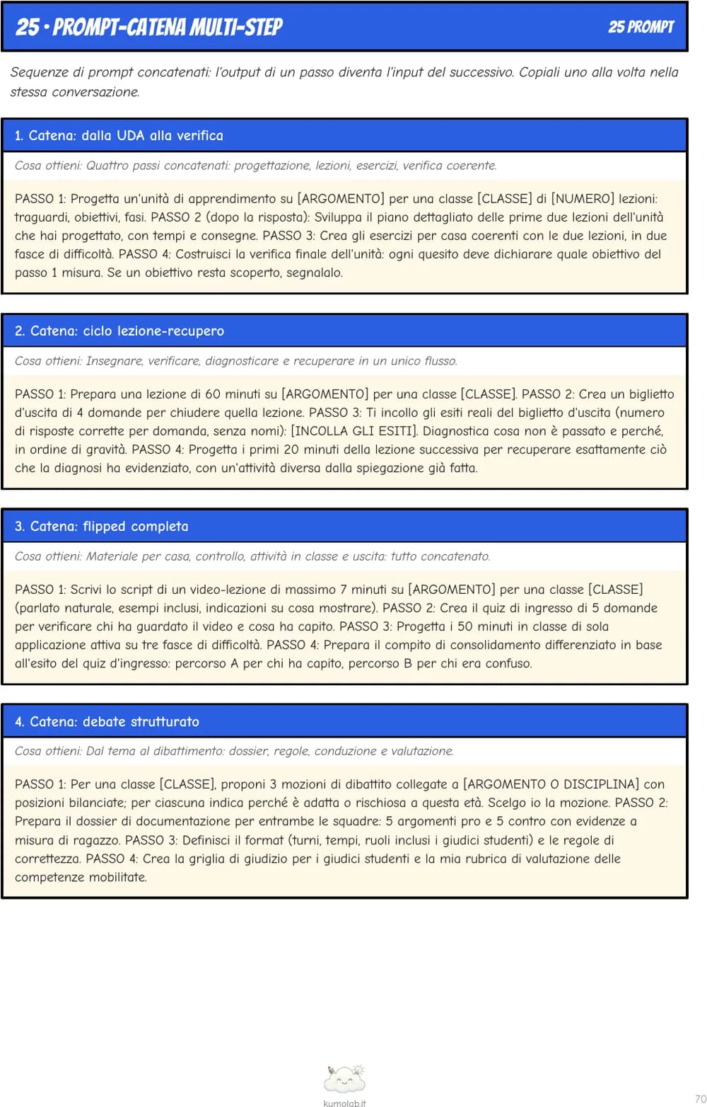 I prompt-catena: ogni passaggio prende in pasto la risposta del precedente