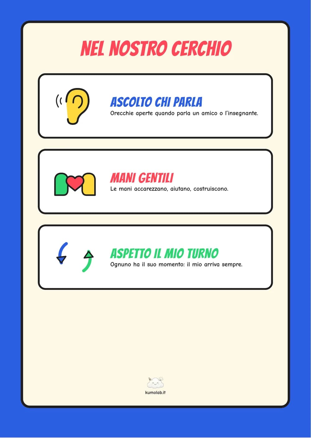 Il poster «Nel nostro cerchio»: tre regole dette solo con le immagini