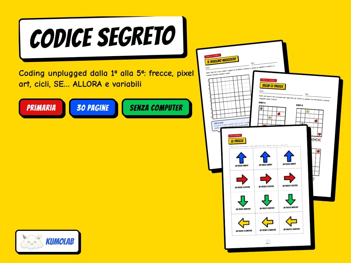 Kit Coding Unplugged «Codice Segreto» — anteprima 1 di 5
